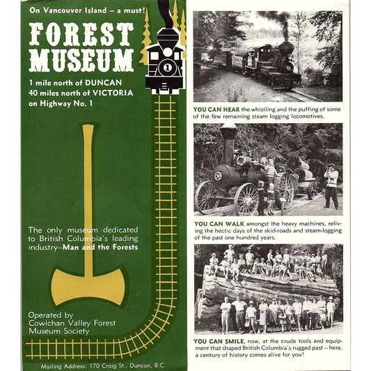 Forest Museum Vancouver Island Duncan Victoria BC 1960s Travel Brochure TH2-TB4