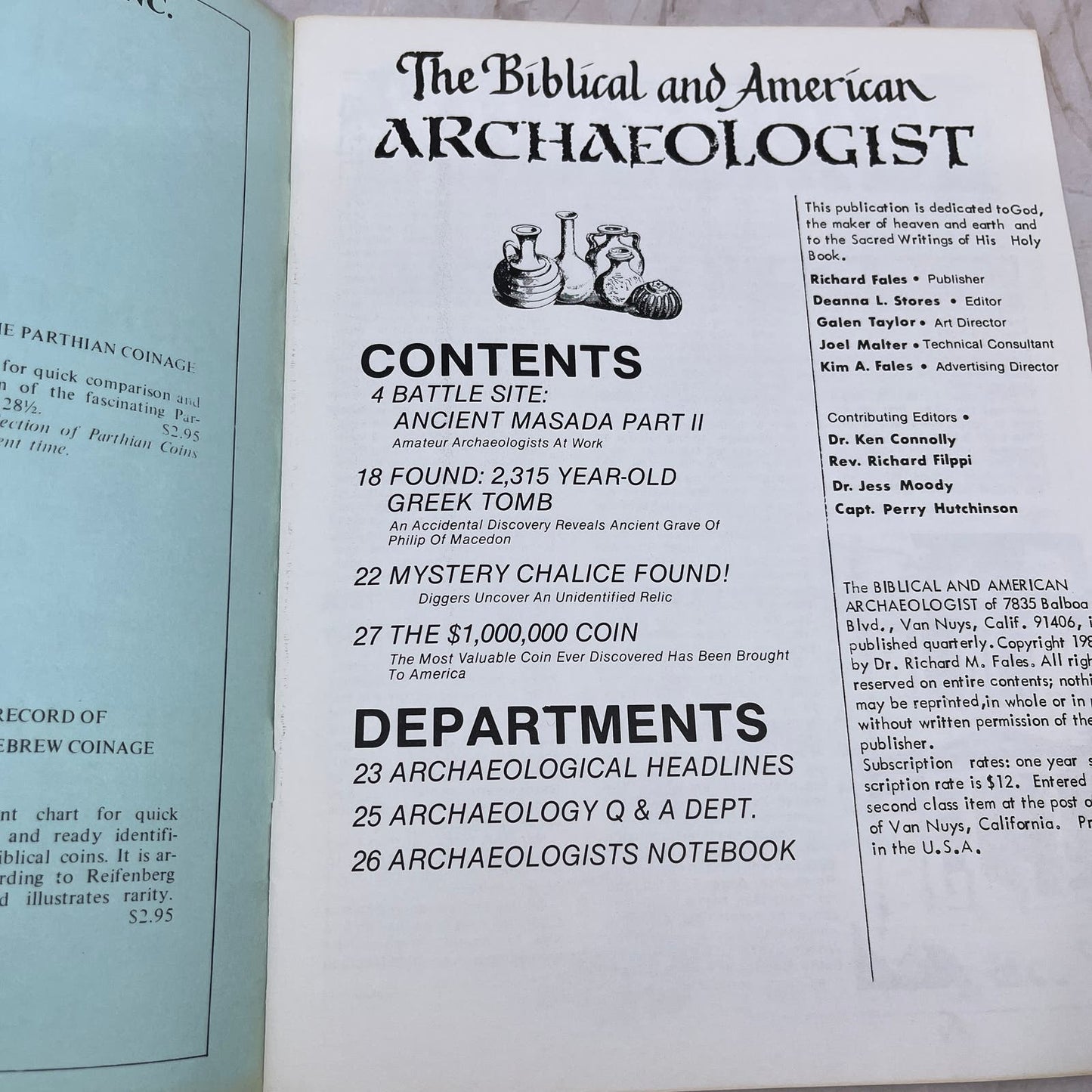 1981 Vol 1 No 2 - Biblical and American Archaeologist Magazine M11