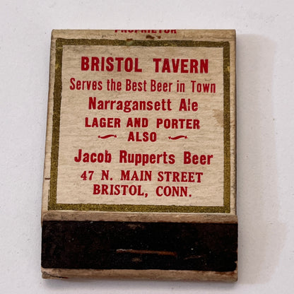 Bristol Tavern Jacob Rupperts Bristol CT Vintage Matchbook Cover TB8-MB3-6
