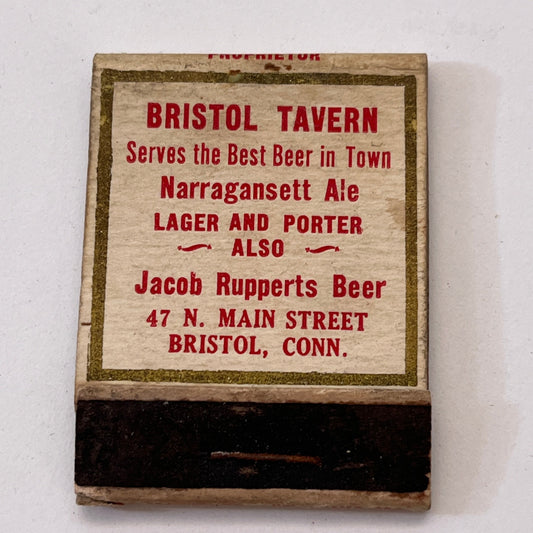 Bristol Tavern Jacob Rupperts Bristol CT Vintage Matchbook Cover TB8-MB3-6