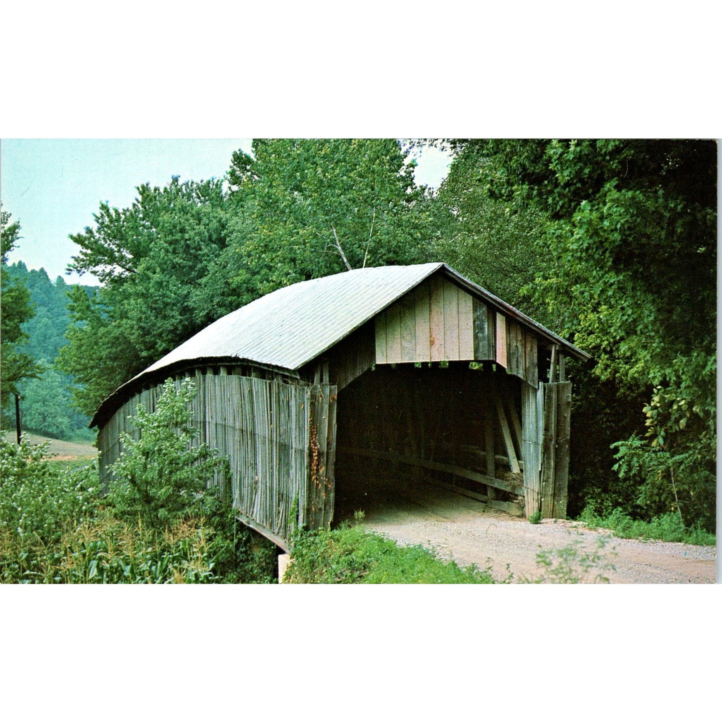 Geer's Mill Bridge Raccoon Creek Wilksville OH Covered Bridge Postcard PB10