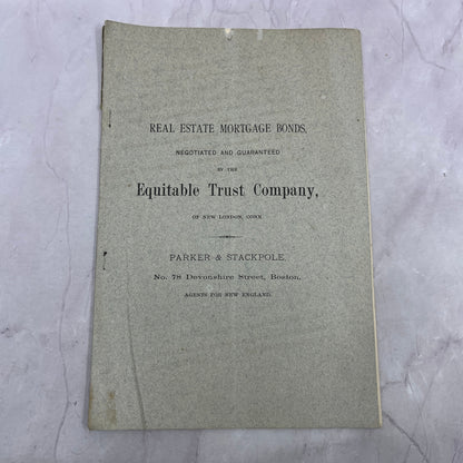 1873 Parker & Stackpole Real Estate Bonds Equitable Trust New London Book TC5-RD