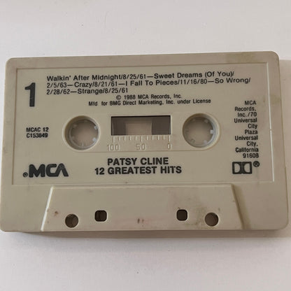 Patsy Cline 12 Greatest Hits Cassette Tape TB6-OT2