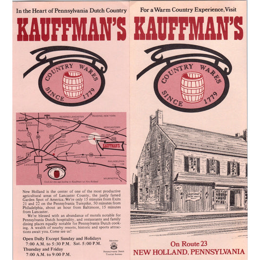 1970s Kauffman's Country Wares New Holland Pennsylvania Brochure TF4-BB