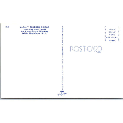 Albany Covered Bridge White Mountains NH Vintage Covered Bridge Postcard PC17