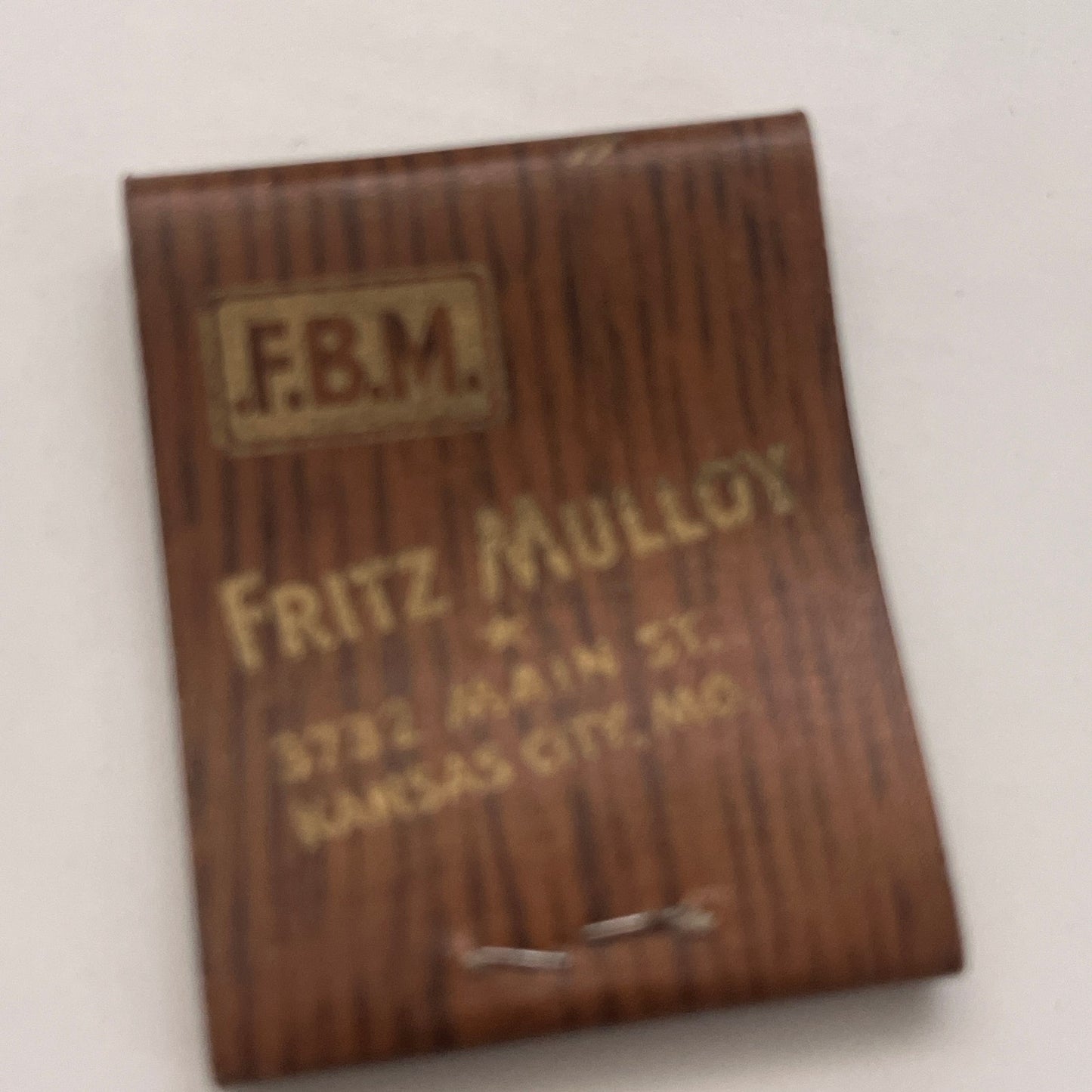 Fritz Mulloy Restaurant Kansas City MO Vintage Matchbook Cover TB8-MB2-5