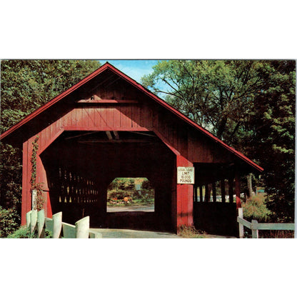 Covered Bridge over Whetstone Brook Brattleboro Vermont Vintage Postcard PD2