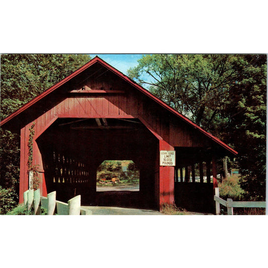 Covered Bridge over Whetstone Brook Brattleboro Vermont Vintage Postcard PD2