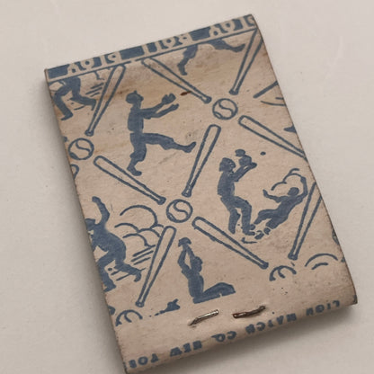 Play Ball Baseball Silhouettes Lion Match Vintage Matchbook Cover TB8-MB2-7