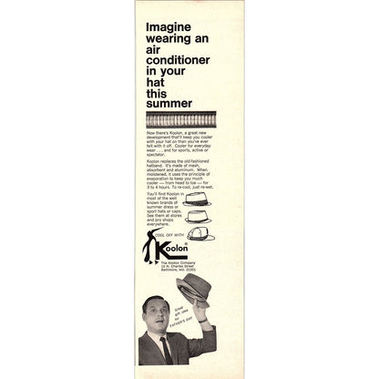 Air Conditioner Hats - The Koolon Company Baltimore MD 1967 Ad AG2-1
