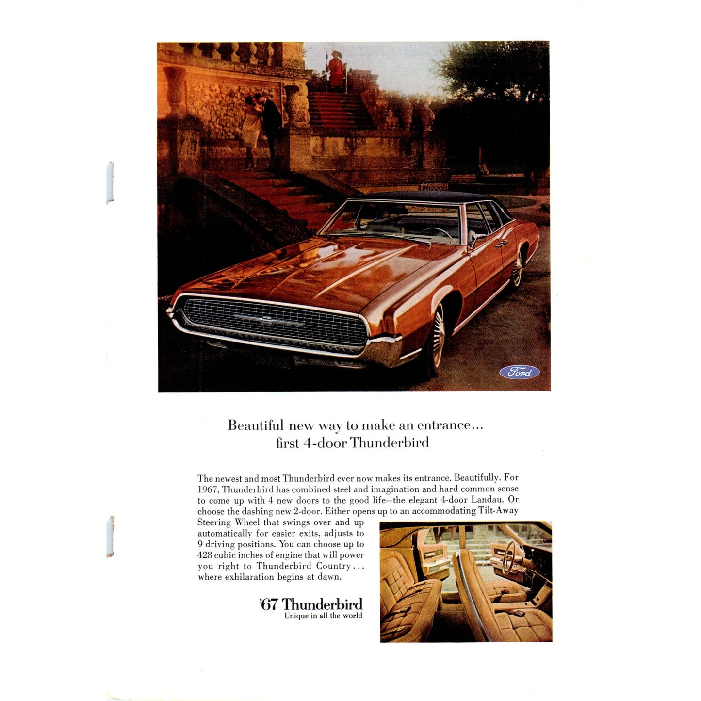 1967 Ford Thunderbird 4-Door Red Automobile Car - Vintage Magazine Ad D20