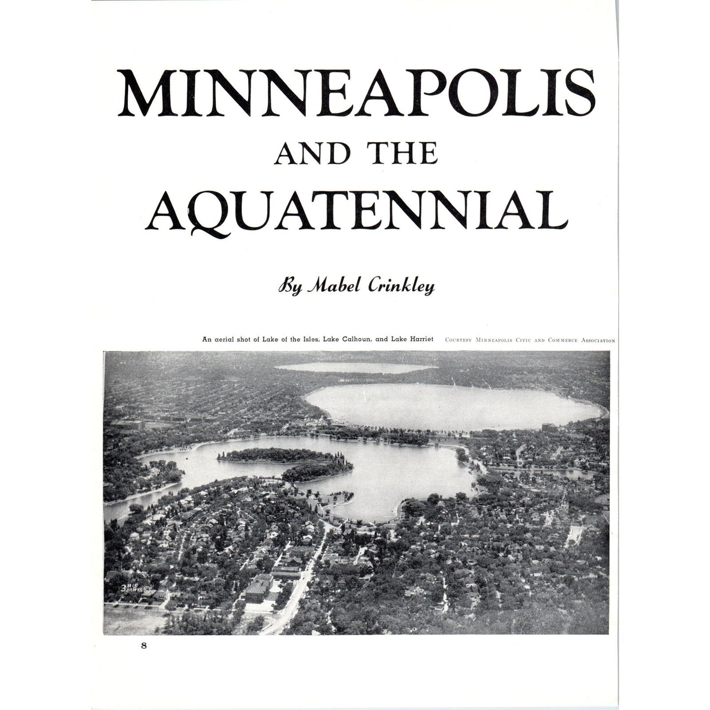 Minneapolis and the Aquatennial Mabel Crinkley 1940 Magazine Article D17