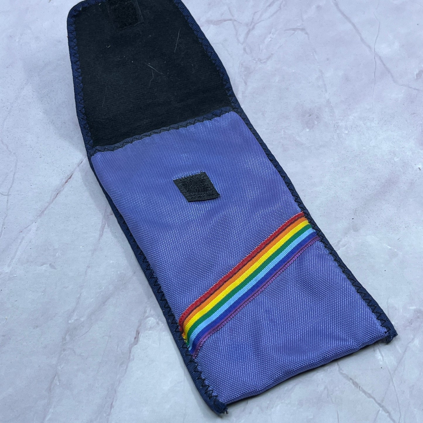 1970s Nylon Rainbow Blue Glasses Case Sunglasses Case SB7