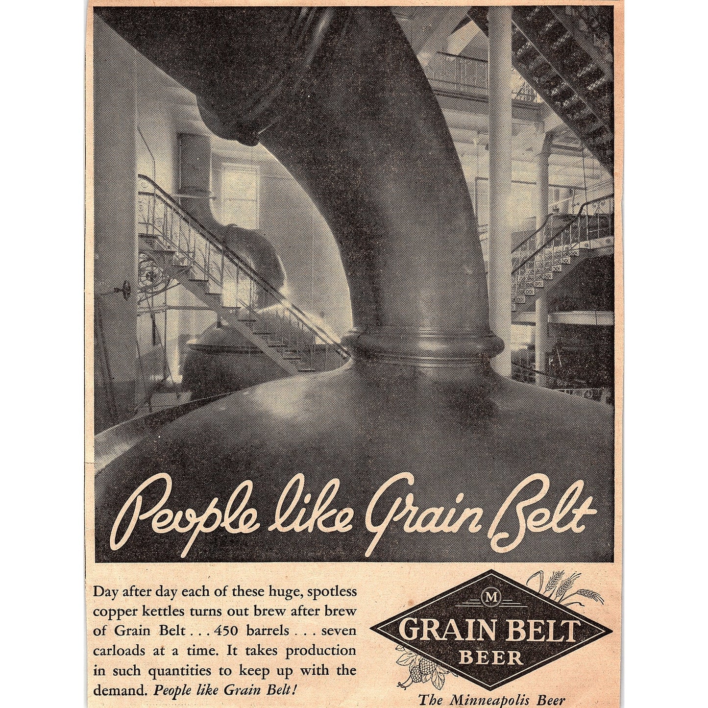 Grain Belt Copper Kettles Minneapolis MN 1935 Newspaper Ad V1-9