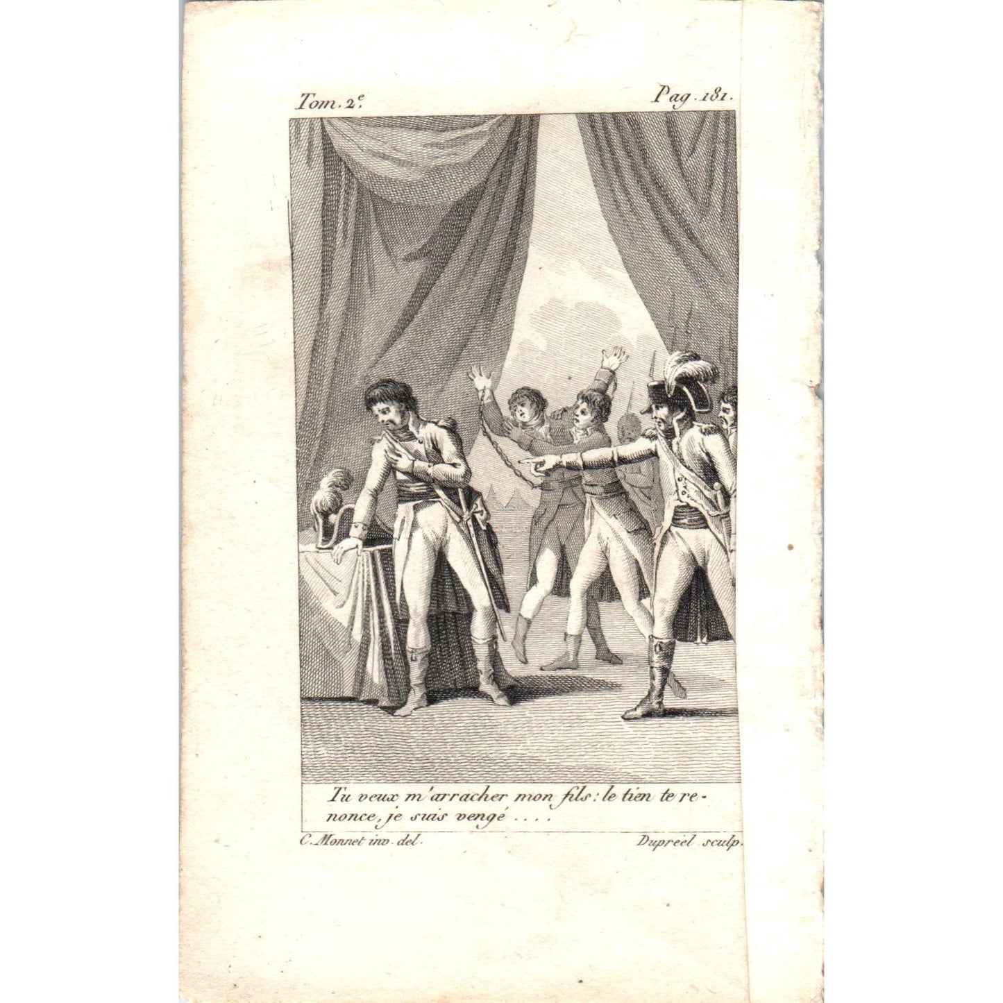 c1780 Original French Engraving Plate C. Monnet ino.del. Dupreel Sculpt AE5-FE