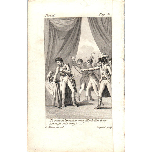 c1780 Original French Engraving Plate C. Monnet ino.del. Dupreel Sculpt AE5-FE