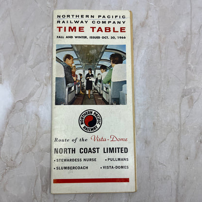 1966 Northern Pacific Railway Company Time Table Vista-Dome TI8-S4