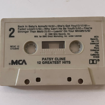 Patsy Cline 12 Greatest Hits Cassette Tape TB6-OT2