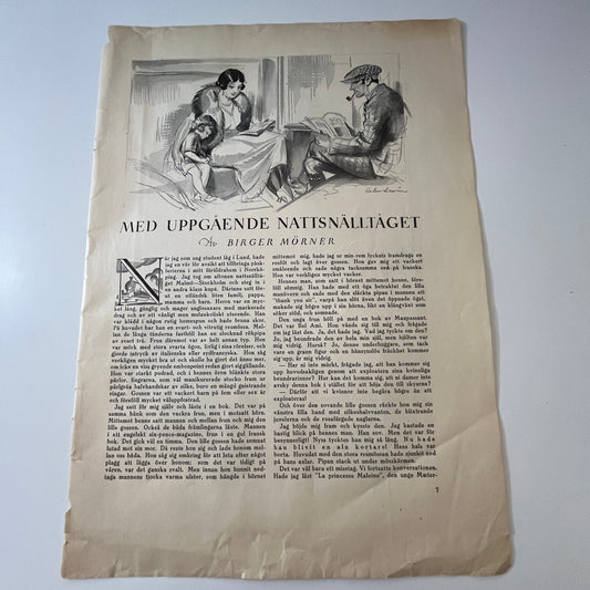 Med Uppgående Nattsnälltåget by Birger Mörner 1924 Swedish Story V27-4