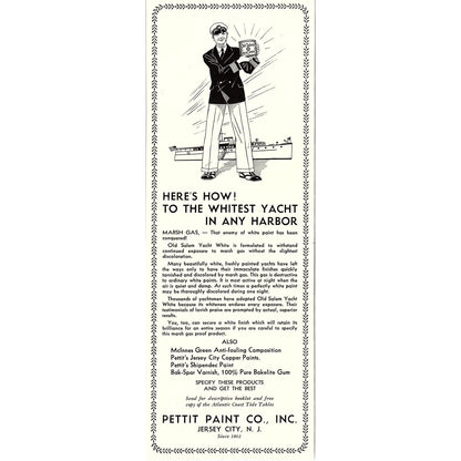Yacht Paint - Pettit Paint Co Inc Jersey City NJ 1932 AG2-3