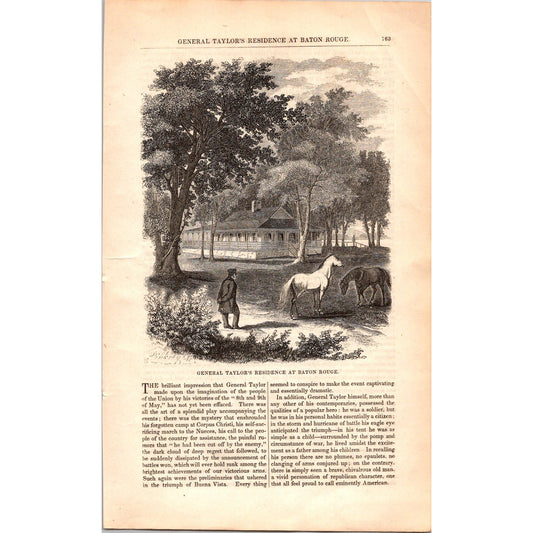 General Taylor's Residence at Baton Rouge LA 2 Pages 1854 Article I19