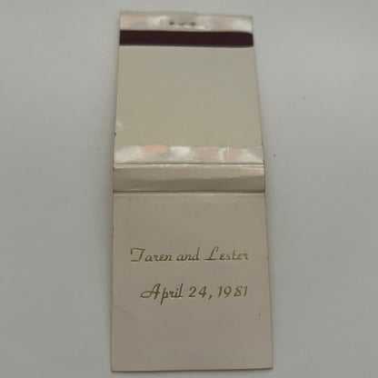 Taren and Lester Wedding Apr 24 1981 Monogrammed Matchbook Cover MM4-1
