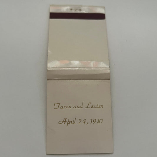 Taren and Lester Wedding Apr 24 1981 Monogrammed Matchbook Cover MM4-1