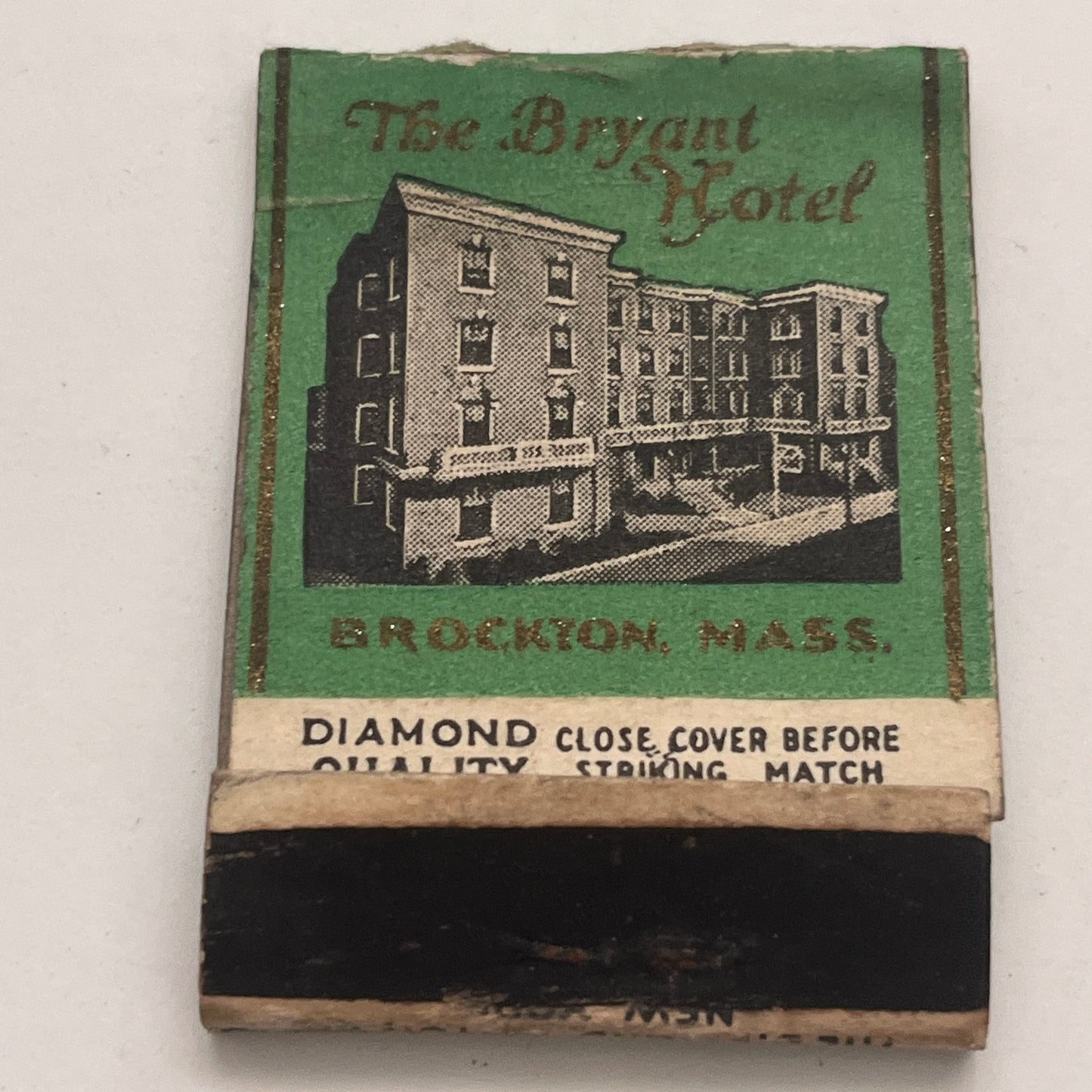 The Bryant Hotel Brockton MA Vintage Matchbook Cover TB8-MB2-6