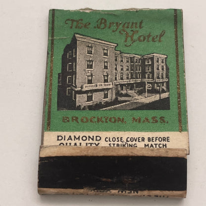 The Bryant Hotel Brockton MA Vintage Matchbook Cover TB8-MB2-6