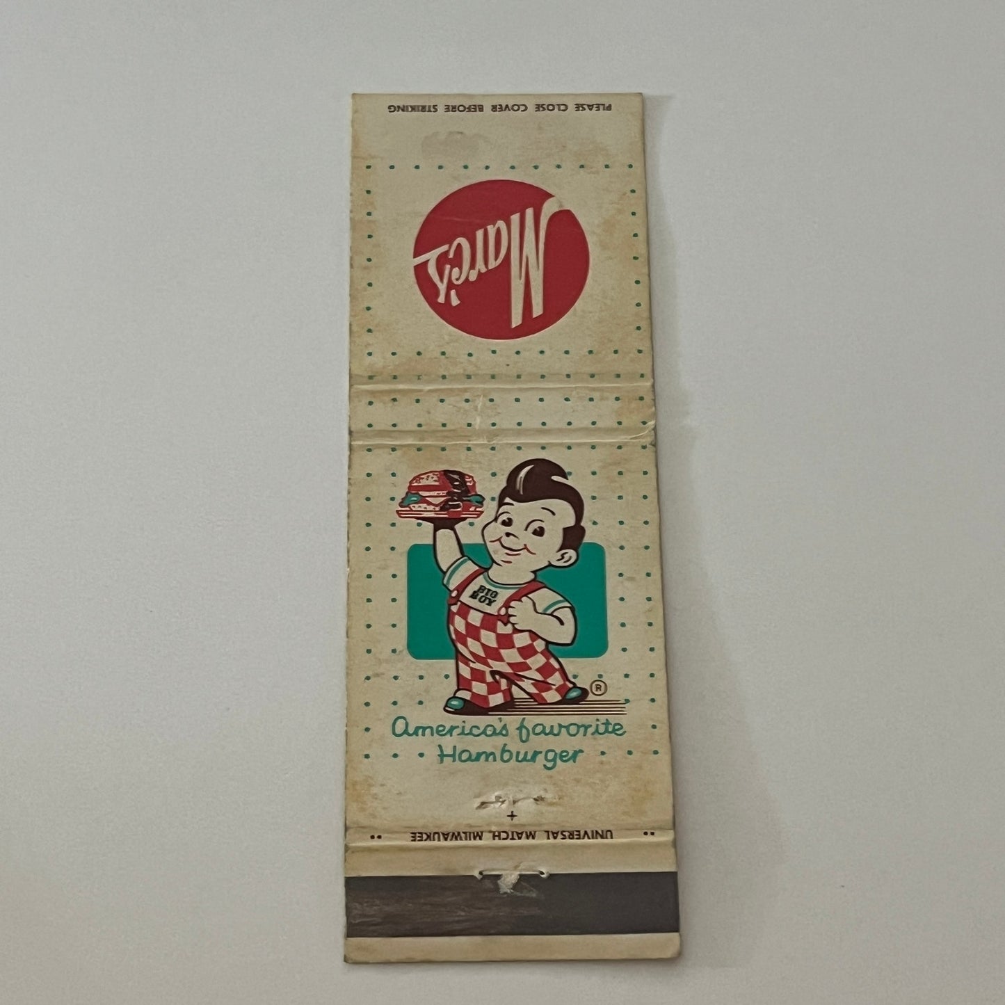 Marc's Big Boy Restaurant Wisconsin Matchbook Cover TB6-MB2-4