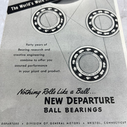New Departure Ball Bearings General Motors Bristol CT 1951 Magazine Ad FL6-10
