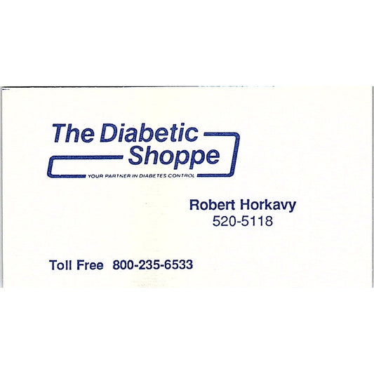 Robert Horkavy The Diabetic Shoppe Texas Vintage Business Card SD9-B8