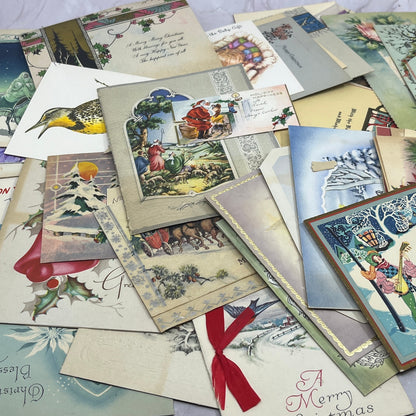 Huge Lot of Vintage & Antique Birthday Christmas Holiday Greeting Cards TB8