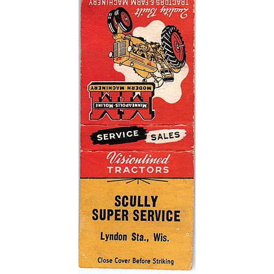 Scully Super Service Lyndon Sta. Wisconsin Vintage Matchbook Cover SF3-Y8