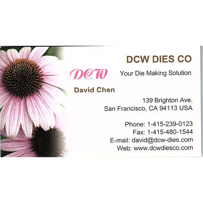 DCW Dies Co David Chen San Francisco Vintage Business Card SC9-B10