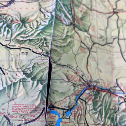 1978 Wyoming Official Highway Map Fold Out Map TH9-TM2