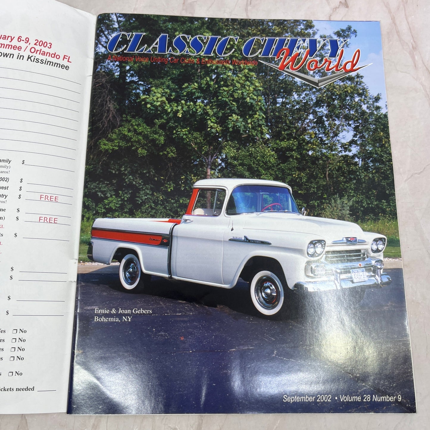 Ernie Gebers Bohemia NY - '55, '56, '57 Classic Chevy World - Sep 2002 M30
