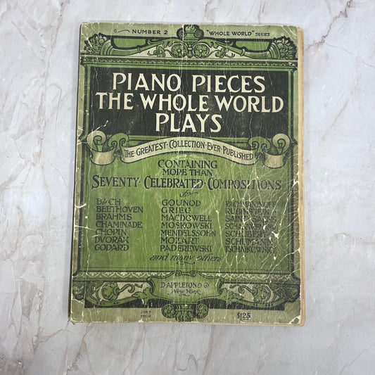 1918 Piano Pieces the Whole World Plays Sheet Music Book TI8-S8
