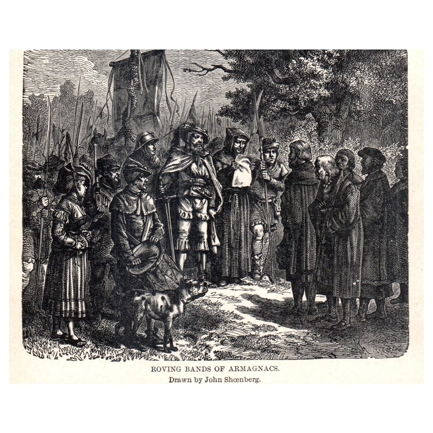 Roving Bands of Armagnacs 1911 Engraving Print AF5-7