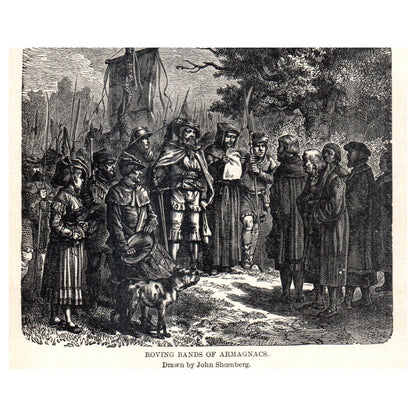 Roving Bands of Armagnacs 1911 Engraving Print AF5-7