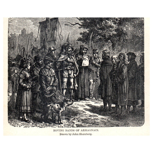 Roving Bands of Armagnacs 1911 Engraving Print AF5-7