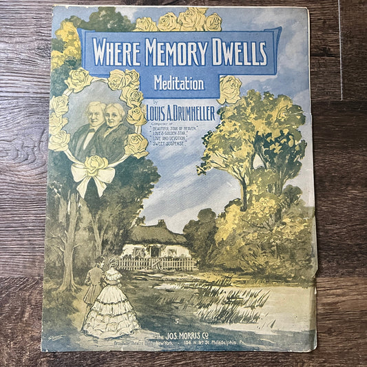 Where Memory Dwells Meditation Louis A Drumheller 1909 Sheet Music V13