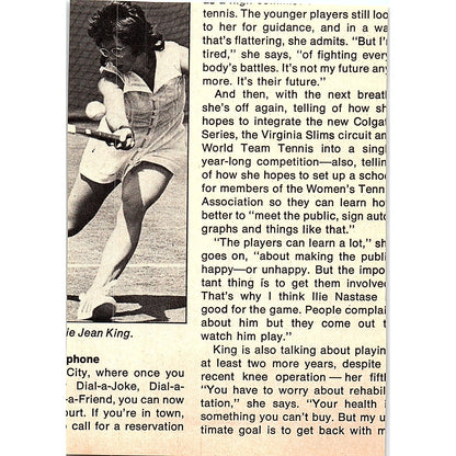 Tony Trabert Tennis Camp Ojai CA 1977 Ad AF3-M1
