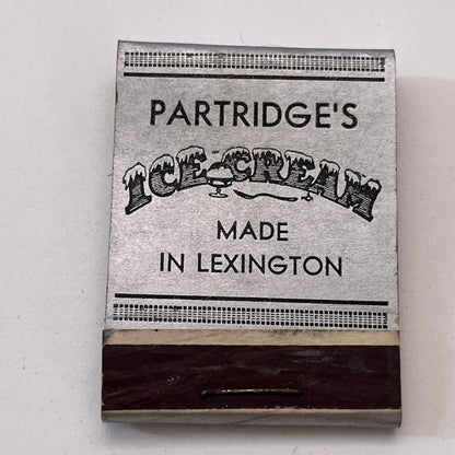 Partridge's Ice Cream Made in Lexington MA Vintage Matchbook Cover TB8-MB3-3