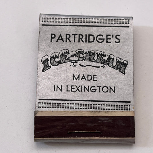 Partridge's Ice Cream Made in Lexington MA Vintage Matchbook Cover TB8-MB3-3