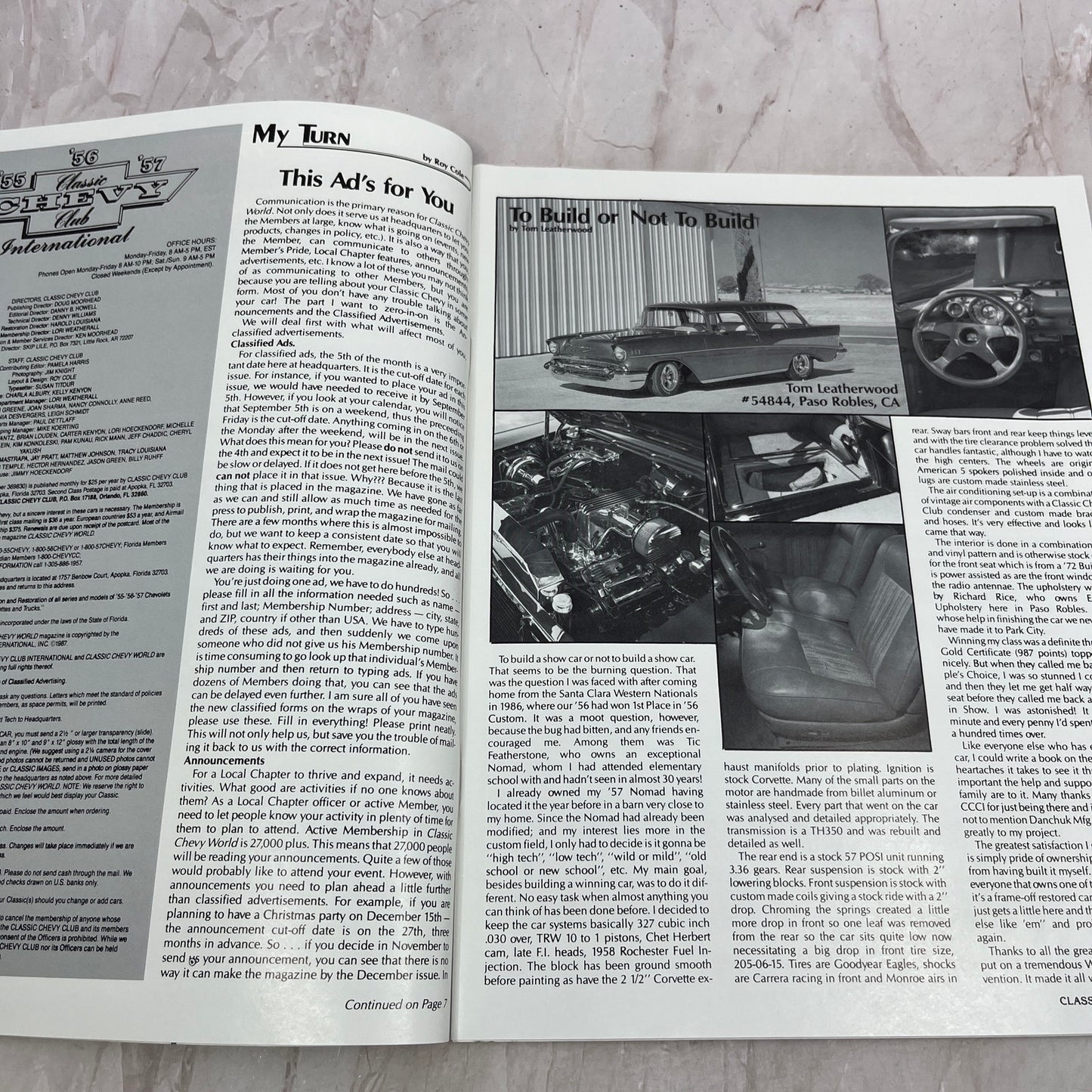 Heater Restoration - '55, '56, '57 Classic Chevy World Magazine - Nov 1987 M31