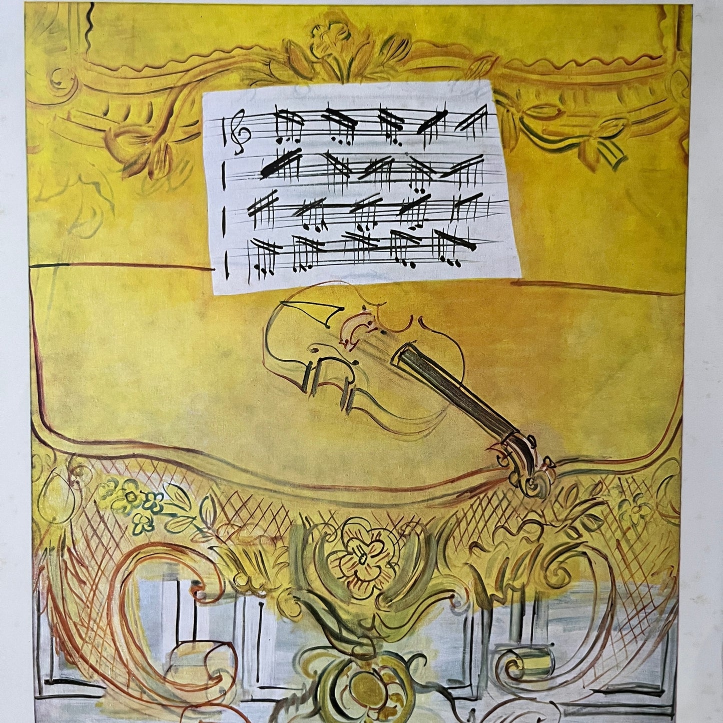 The Yellow Violin - Raoul Dufy Vintage Art Print 9x12 V5
