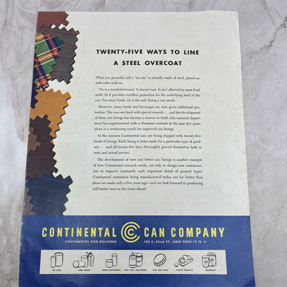 Continental Can Company New York 1951 Magazine Ad FL6-10