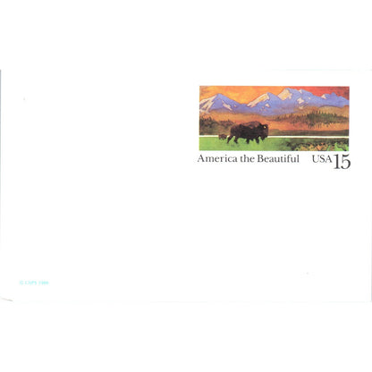 1988 America the Beautiful Buffalo Mountains USA 15c Postal Mailing Card PE2