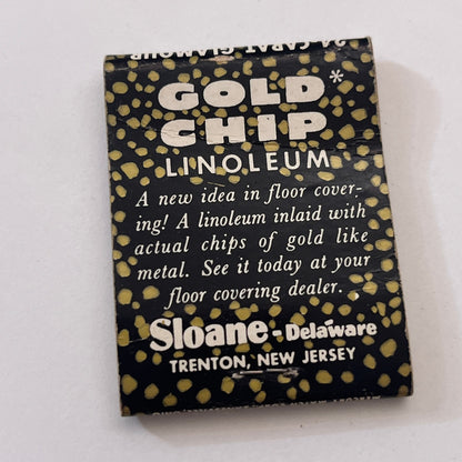 Sloane Delaware Gold Chip Linoleum Trenton NJ Vintage Matchbook Cover TB8-MB-9